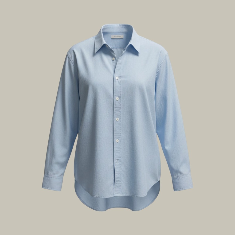Wilfred Free Aritzia Light Blue Cotton Poplin Button Down Shirt Oversized XS